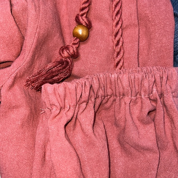 Free people sienna smocked jumpsuit in sumac color size M - Picture 6 of 8